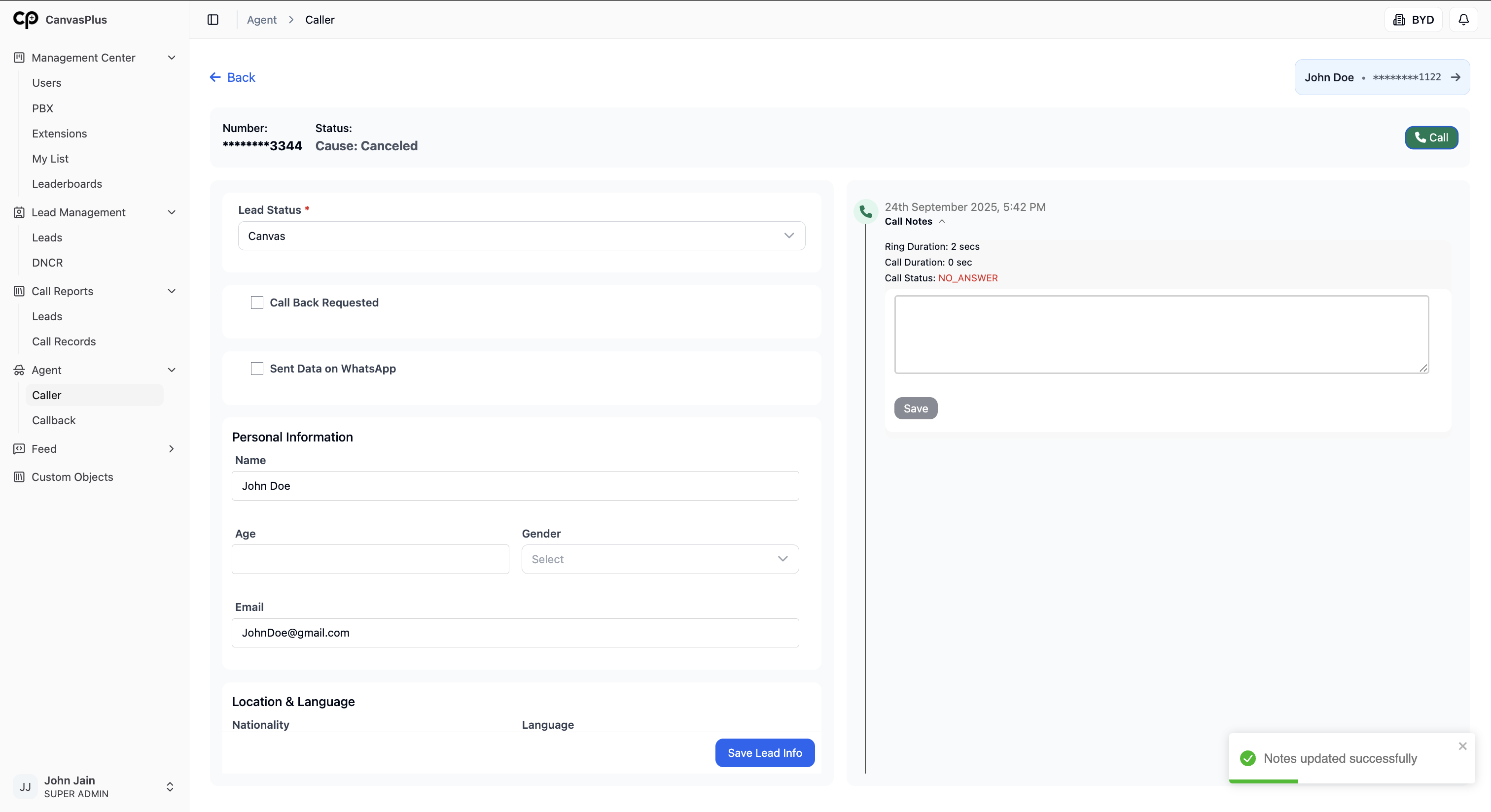 CanvasPlus - Modern CRM & Calling Solution